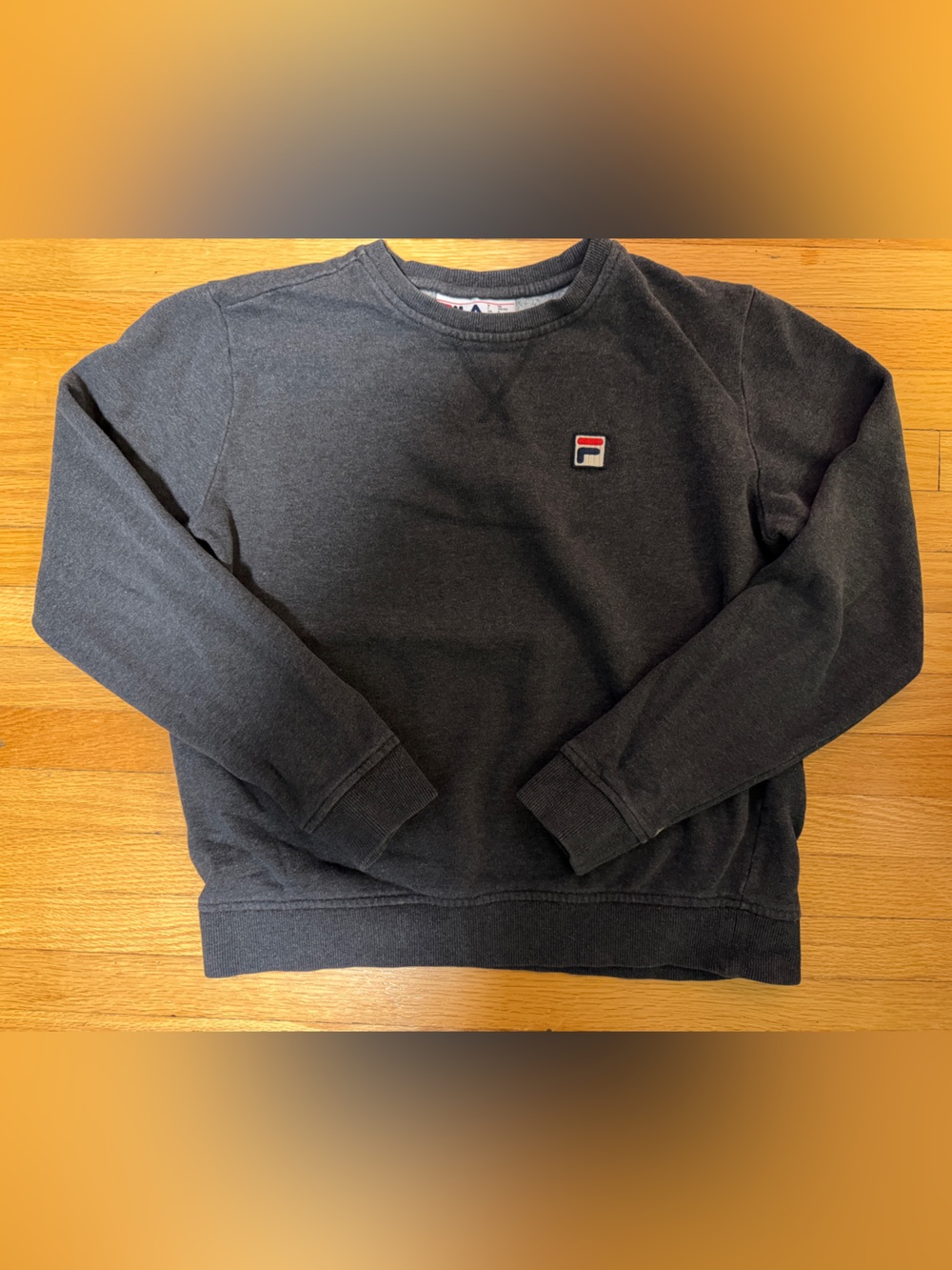 Fila Gray Crewneck Sweatshirt with Small Logo